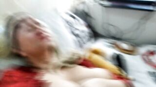 Golden-haired Older stepmom has nipples orgasm & pussyfucking close up!