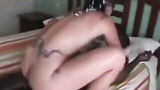 Cuckold MILF riding black bull while on vacation I videotape