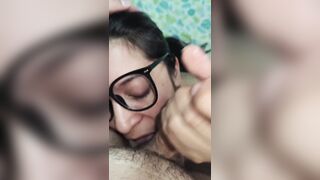 POV real homemade porn, nice-looking Colombian woman gives a tremendous oral-job to her boyfriend