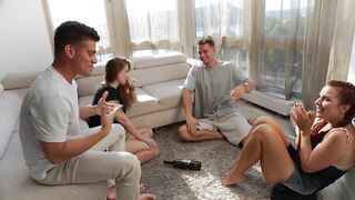 Spin the Bottle with colleagues ended Perfect FOURSOME!