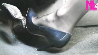 Carnal Driving in Pattent Blue Buffalo Super Sexy Pumps