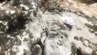 Sexy couple ride motorcycle up mountain to screw!