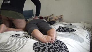 stepmom lets lustful stepson ejaculate inside her snatch while husband is at work