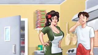 Screwing in the kitchen with my stepmom - summertime saga