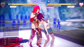 Lesbian Battle BDSM Comics Game Ep.1 Readhead Lesbian Scissoring and Squirting Fight!
