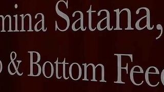 Femdom-goddess Satana Feeds Bottom Feeder a Trifle in Her Own Unique Way. During the time that Sitting on Her Human Stool!