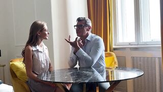 Tiffany Tatum takes the big rod of her Italian teacher
