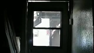 Playful blonde invites her chaser neighbor to have an honest conversations about his hobby
