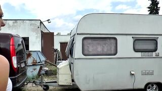 Real couple fucks on the camper