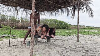 Riding two tight little butts on the beach in Salvador
