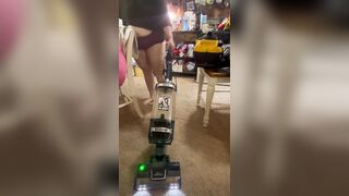 Big butt vacuuming in tiny ass shorts