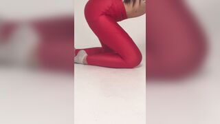 teasing yoga long legs