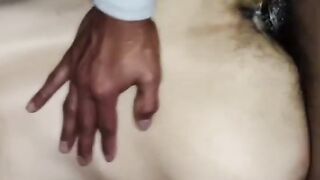 A bushy man bangs with my big schlong.