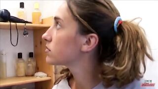 Marvelous MILF voids urine live and pussy is opened by a small knob
