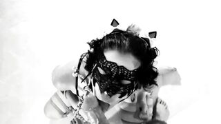 Time to feed the kitty with her beloved food - Tied up oral deepthroat with anal tail