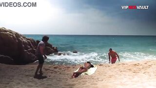 He Oiled Me Up on the Beach... Then His Friend Came to Watch