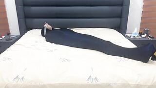Pantyhose Bondage Domination Serf in Cocoon Mumiffied at Mercy