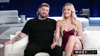 WIFEY Hot Golden-haired Hotwife Savvy Suxx Gets Railed By 6 Biggest Jocks In Steamy Group-sex, Her Husband’s Dream Comes True!