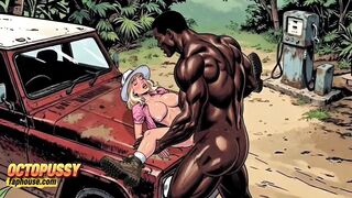 Jungle Gas Station: a Black Pump for a White Wife. BBC Wife Cuckold