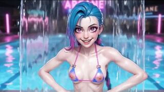 Explicit Jinx Hentai Compilation, Moist Shiny Body, Multiple Poses, Arcane Ai