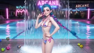 Explicit Jinx Hentai Compilation, Moist Shiny Body, Multiple Poses, Arcane Ai