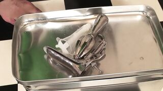 Bad Doctor Visits a Hot Brunette and Puts a Dildo on Her Soaked Pussy