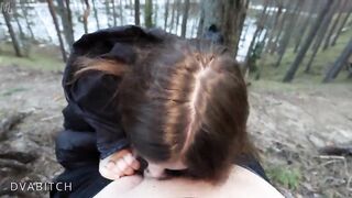 We went hiking and I simply couldn't resist to give him a oral in the midst of the woods