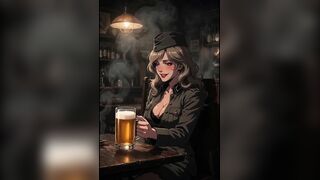 Sexy hentai wife in a pub