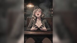 Sexy hentai wife in a pub