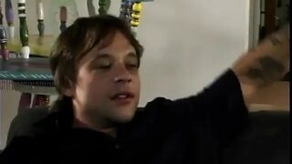 Surfer dude screws a dazzling golden-haired with great tits in the living room