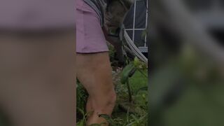 Gaping Juicy Yardwork Vagina