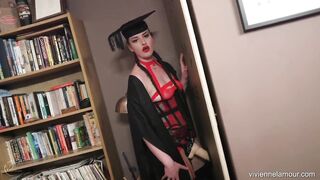 Pegged at Your Graduation - the Faculty's Final Exam - Headmistress Vivienne L'amour Bangs Your Hole and Milks Your Cum (720p)