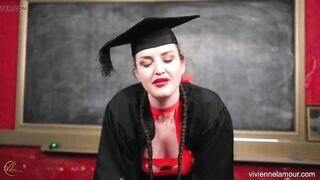 Pegged at Your Graduation - the Faculty's Final Exam - Headmistress Vivienne L'amour Bangs Your Hole and Milks Your Cum (720p)