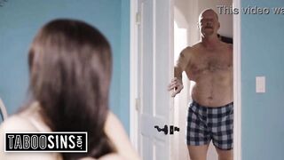Brunette Babe Gets Her Goodnight Fuck From Stepdad