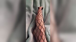 Marionette's Feet and Titties in Fishnets and a Hawt Micro Bikini