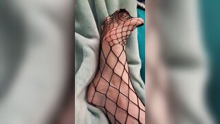 Marionette's Feet and Titties in Fishnets and a Hawt Micro Bikini