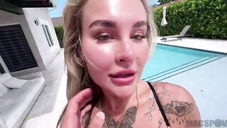 Excited Neighbor Ali Rose is Expecting To Get Plowed Out by the Pool by JMac