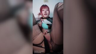 【Smokin' Behind the Supermarket with YOU】Cute big breasts hotty Aku cosplay Tayama playing with vibrator