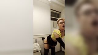 Hot Sissy Fag Whiteboi Jes public BBC Dildo