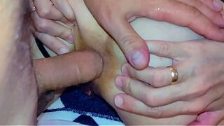 Pov anal with close up scenes filming with slender wife