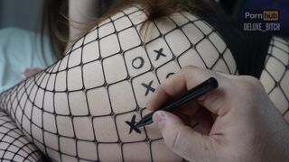 Half-sister lost her twat in tic-tac-toe. Cum inside - Deluxe_Bitch