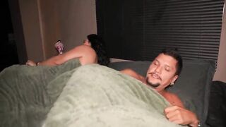 Hotel couch. Coworkers enjoy great sex while sharing the same hotel couch.