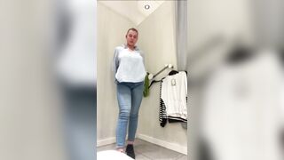 Hard banging in public fitting room
