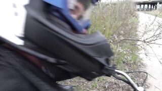 A Young, Hot Woman with Big Melons Stopped a Motorcyclist to Get Banged in the Ass