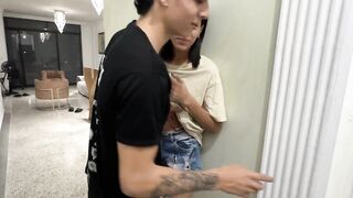 Midget Stepdad Irons Clothes While His Naughty Sexy Stepsons Fuck Hard Behind His Back. in the End It Catches Us!!