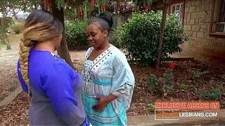 The naughty BBW EBONY LESBIAN had her girlfriend screaming on her MASSIVE STRAP-ON