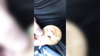 Risky Vehicle Masturbation At The Jobsite Cumming on a cookie and eating it for you whilst on break
