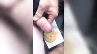 Risky Vehicle Masturbation At The Jobsite Cumming on a cookie and eating it for you whilst on break
