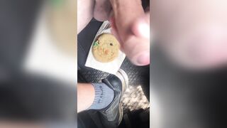 Risky Vehicle Masturbation At The Jobsite Cumming on a cookie and eating it for you whilst on break