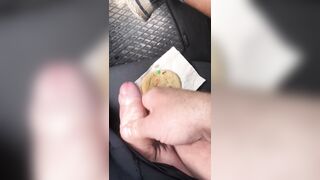 Risky Vehicle Masturbation At The Jobsite Cumming on a cookie and eating it for you whilst on break